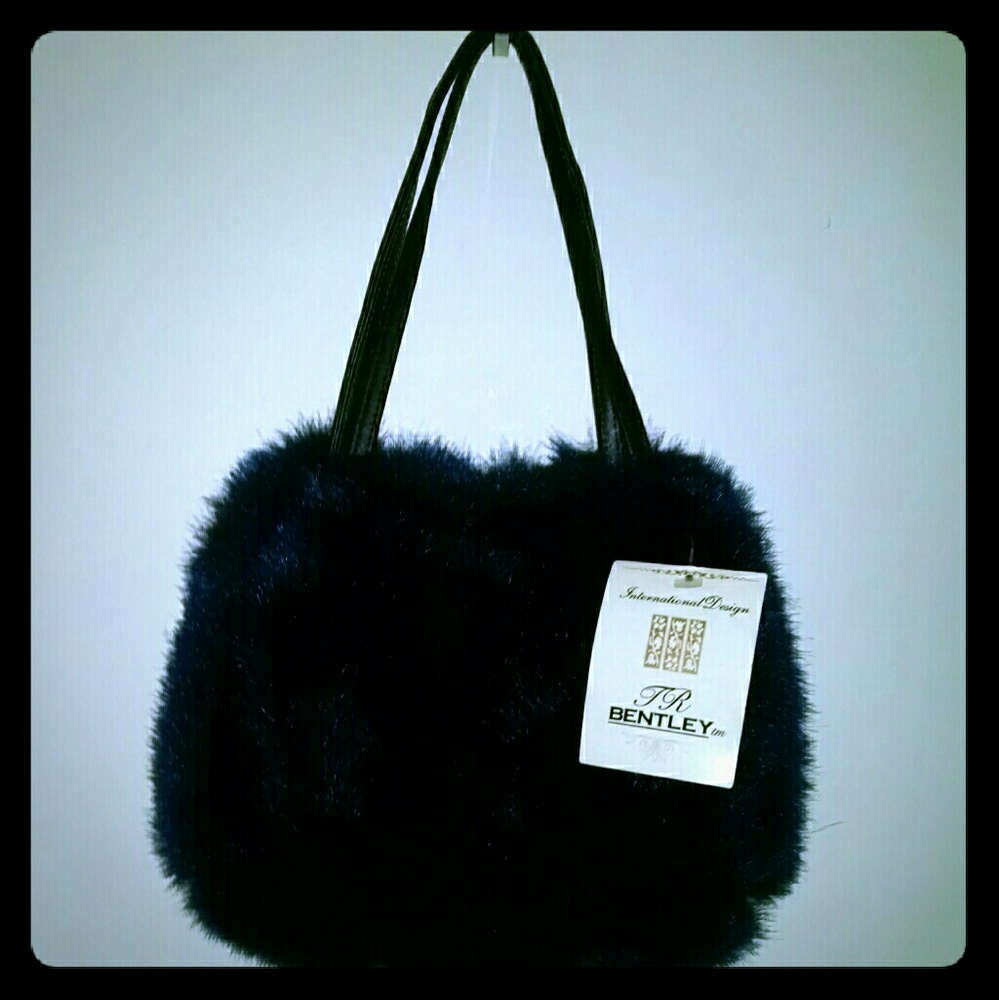 Vintage Rare T R Bentley Faux Fur Handbag Purse